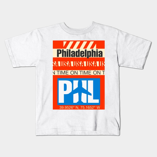 Airport Philadelphia American Kids T-Shirt by Woohoo